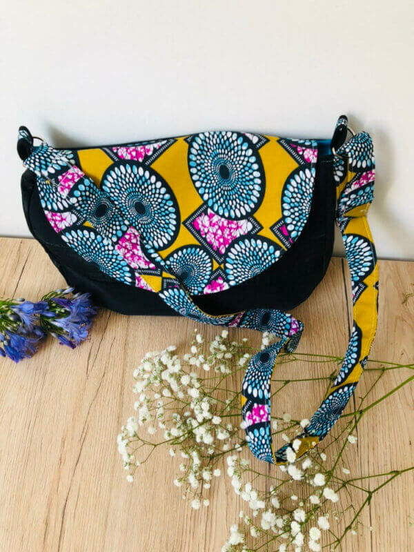 Sac besace MANDALA- Jeans recyclé/ coton